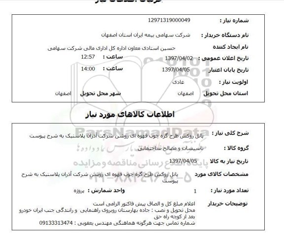 استعلام,پانل روکش