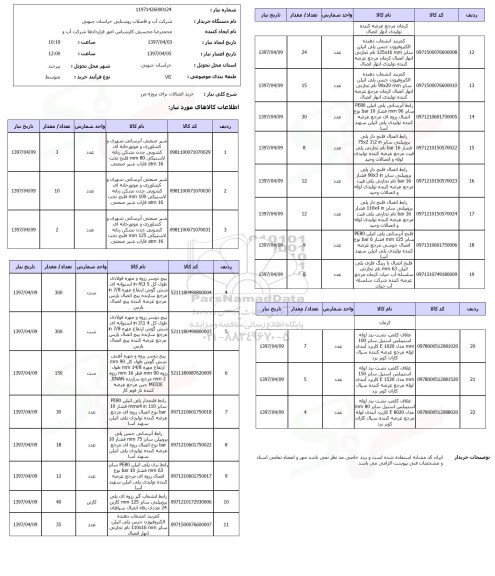 استعلام ,استعلام خرید اتصالات برای پروژه