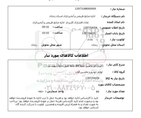 استعلام,استعلام خرید تایر نکسن جمعاً 84 حلقه ...