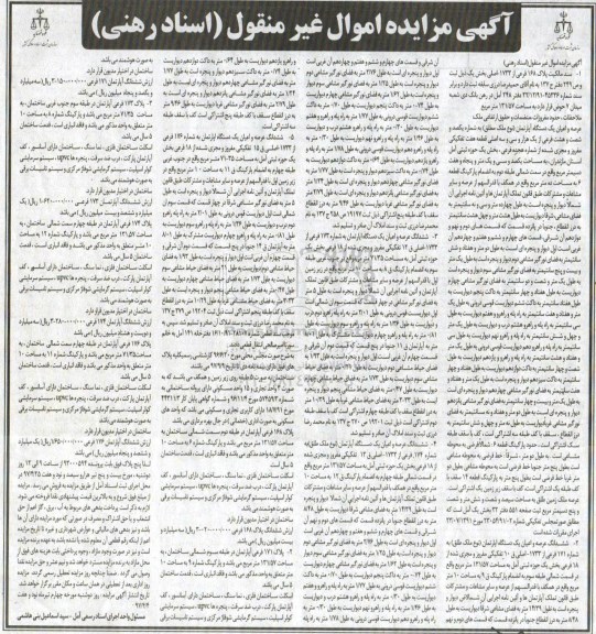 مزایده ,مزایده اموال غیرمنقول شامل 5 دستگاه آپارتمان