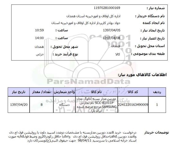 استعلام, دوربین مدار بسته آنالوگ