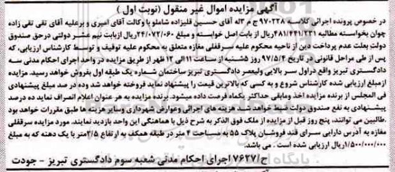 مزایده,مزایده سرقفلی مغازه مساحت 4 متر