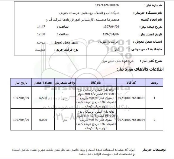 استعلام,خرید لوله پلی اتیلن مرز