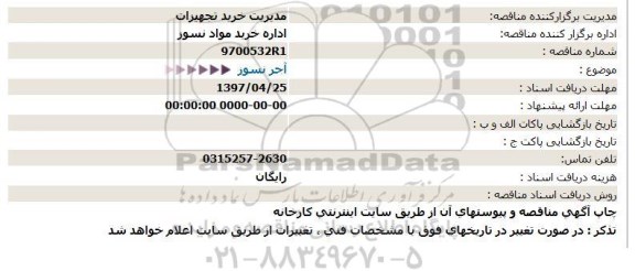 استعلام, استعلام آجر نسوز 