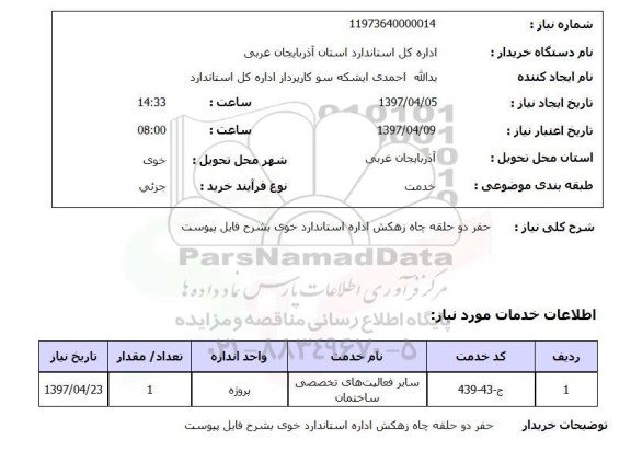 استعلام , استعلام حفر ...
