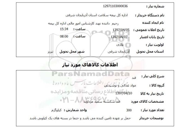 استعلام,استعلام قند