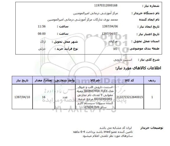 استعلام, استعلام استنت دارویی