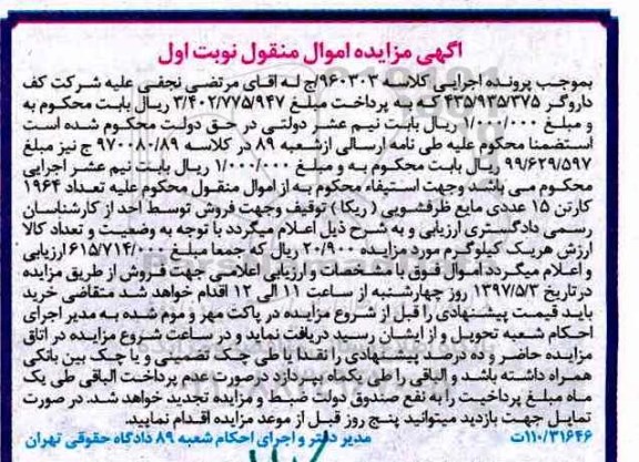 مزایده ,مزایده کارتن 15 عددی مایع ظرفشوئی (ریکا)