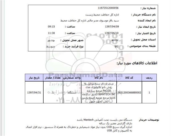 استعلام, سی او دی سنج پرتابل