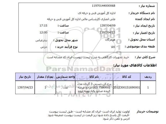 استعلام,خرید تجهیزات کارگاهی...