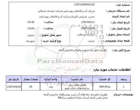 استعلام,راهبری تابلوبرق