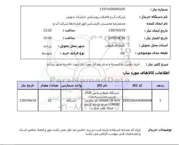 استعلام , استعلام خرید دوربین مداربسته 