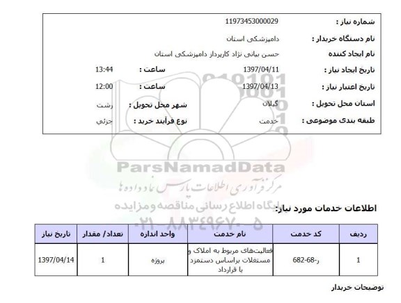 استعلام,استعلام فعالیت های مربوط به املاک و ...
