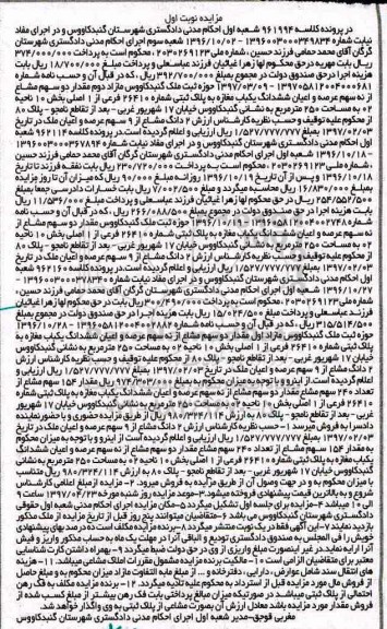 مزایده,مزایده مغازه مساحت 250متر نوبت اول