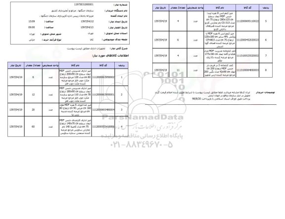 استعلام , استعلام تجهیزات اداری