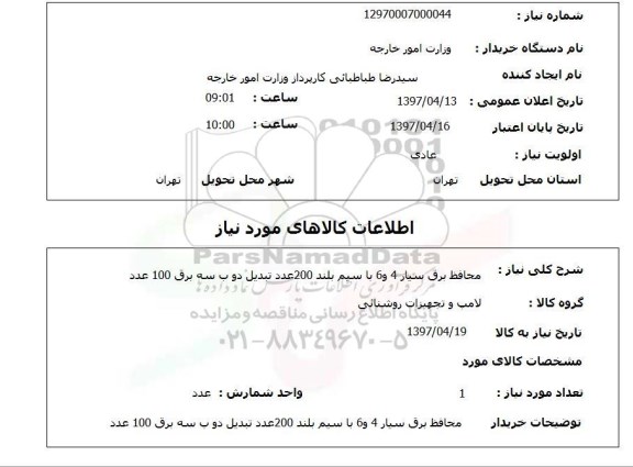 استعلام, محافظ برق سیار 4 و 6