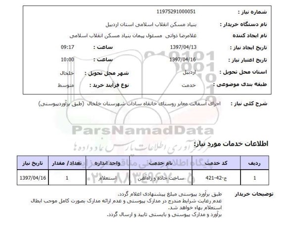 استعلام, استعلام اجرای آسفالت معابر ...