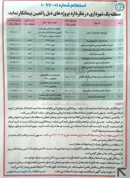 استعلام، استعلام حفر و تنقیه چاه های آب باران...