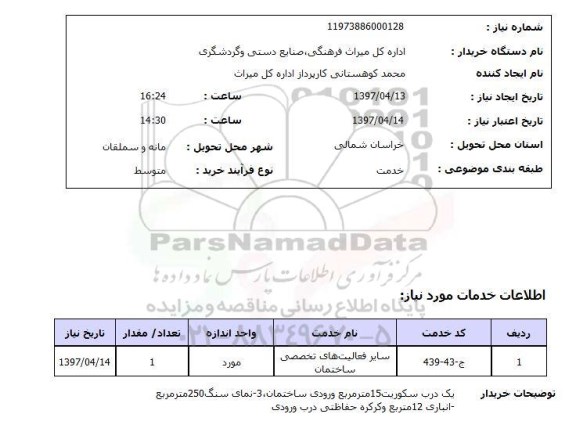 استعلام,استعلام سایر فعالیت های تخصصی ساختمان