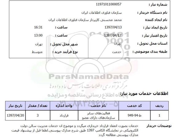 استعلام,استعلام فعالیت های سایر سازمان های دارای عضو