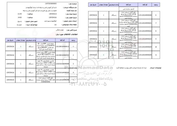 استعلام, استعلام  لوازم خانگی 