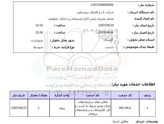 استعلام, فعالیت های سازمان های دارای عضو مربوط به کسب و کار ...