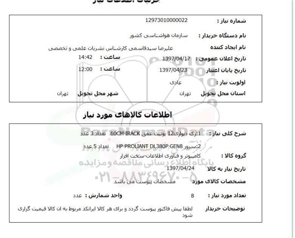 استعلام, استعلام  1: رک دیواری 12 یونیت عمق ...