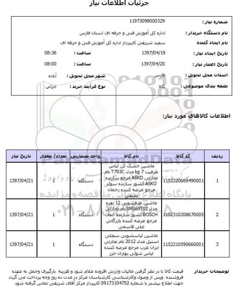 استعلام , استعلام ماشین ظرفشویی