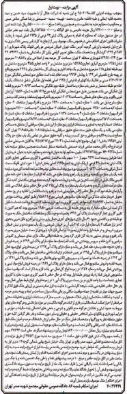 مزایده ,مزایده ملک مساحت کل عرصه بعد از اصلاحی 208.81متر