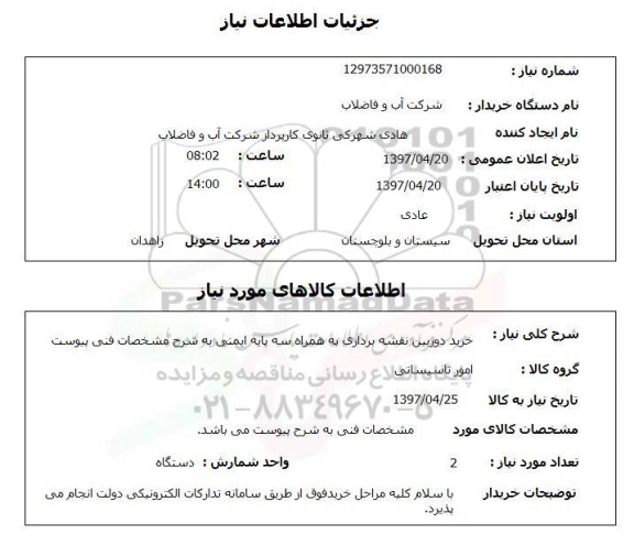 استعلام, استعلام خرید دوربین نقشه برداری به همراه سه پایه ایمنی