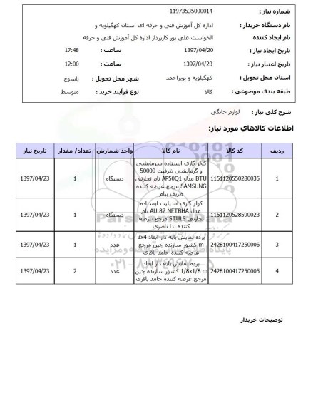 استعلام, لوازم خانگی