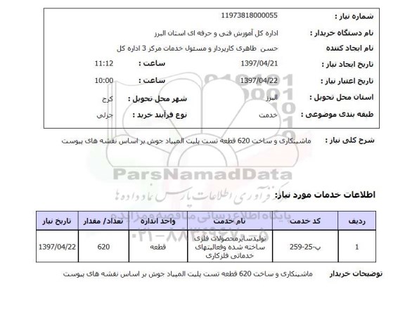 استعلام, استعلام تولید سایر محصولات فلزی  ساخته شده و فعالیتهای  خدماتی فلزکاری ...