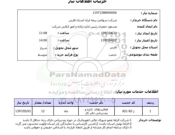 استعلام ,استعلام فعالیت های اداره و پشتیبانی دفتر کار