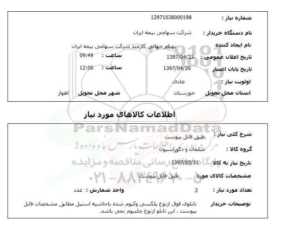 استعلام,استعلام مبلمان و دکوراسیون 