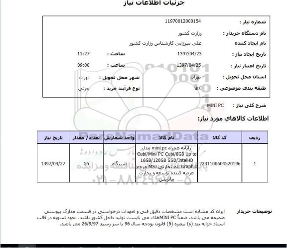 استعلام, استعلام MINI PC