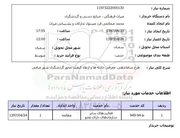 استعلام. استعلام طرح ساماندهی، معرفی جاذبه ها و ارتقا کیفیت ..