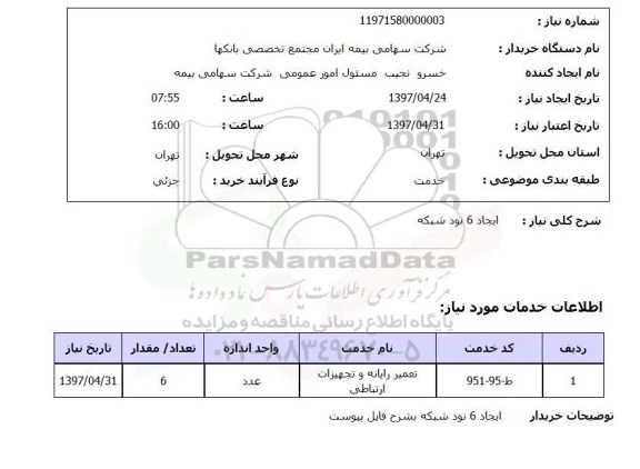 استعلام,ایجاد 6 نود شبکه