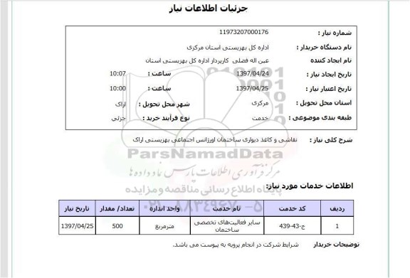 استعلام, نقاشی و کاغذ دیواری ساختمان 