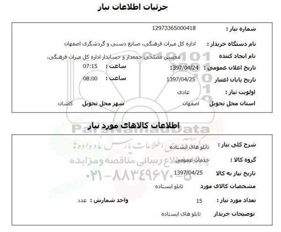 استعلام, تابلوهای ایستاده