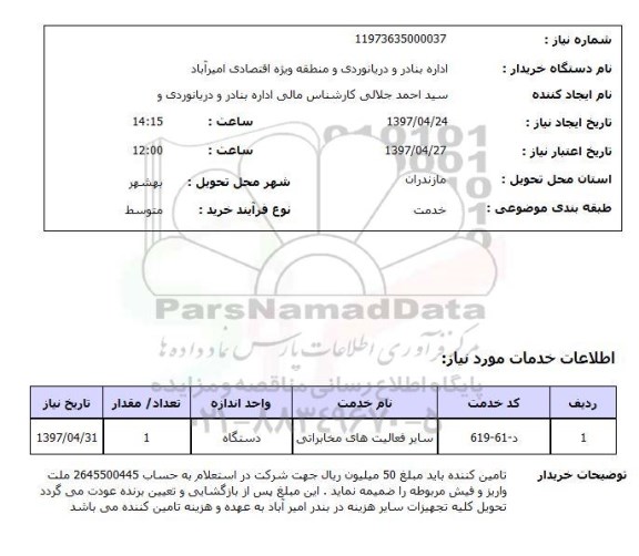 استعلام,استعلام فعالیت های مخابراتی 