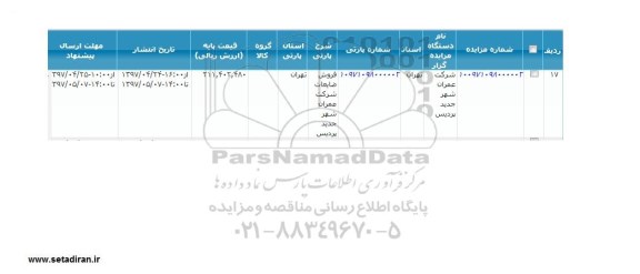 مزایده , مزایده فروش ضایعات