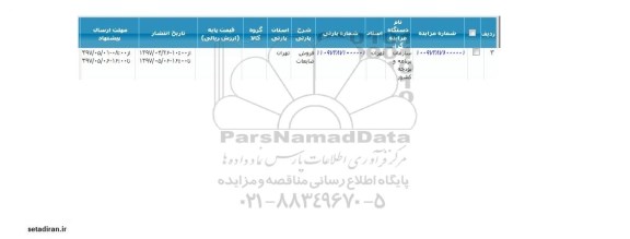 مزایده فروش ضایعات