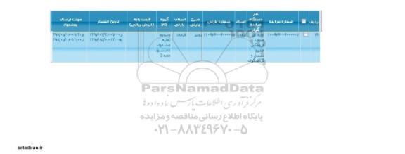 مزایده ، مزایده رونیز