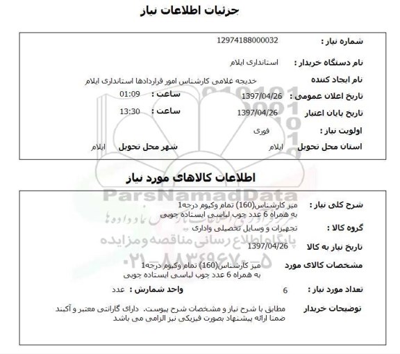 استعلام,میز کارشناس (160) تمام وکیوم درجه 1...