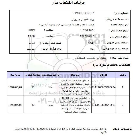 استعلام ,استعلام صندلی و جالباسی ایستاده 