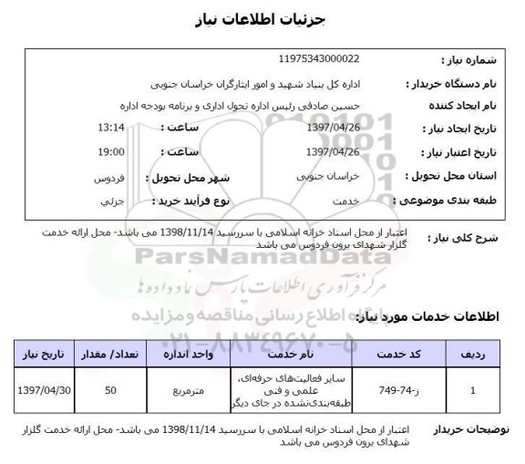 استعلام, استعلام سایر فعالیت های حرفه ای، علمی و فنی طبقه بندی نشده