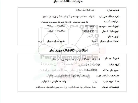 استعلام,استعلام قند شکسته 150 کیلو 