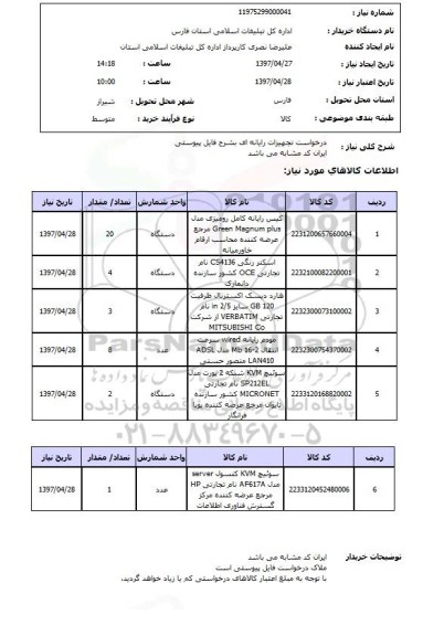 استعلام,استعلام تجهیزات رایانه