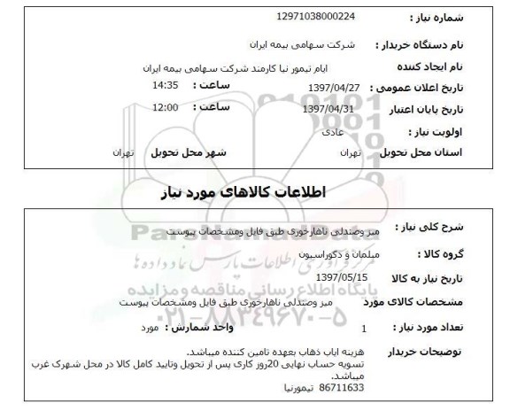 استعلام ,استعلام میز و صندلی ناهار خوری 