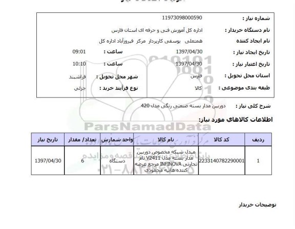 استعلام , استعلام دوربین مداربسته صنعتی